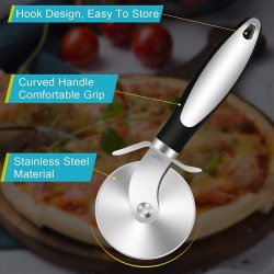 ⭐ Cortador Circular de Pizza en acero Inoxidable, corta y porciona fácil