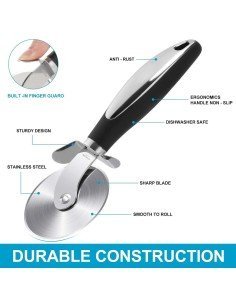 ⭐ Cortador Circular de Pizza en acero Inoxidable, corta y porciona fácil 2