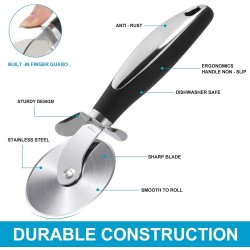 ⭐ Cortador Circular de Pizza en acero Inoxidable, corta y porciona fácil