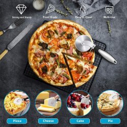 ⭐ Cortador Circular de Pizza en acero Inoxidable, corta y porciona fácil