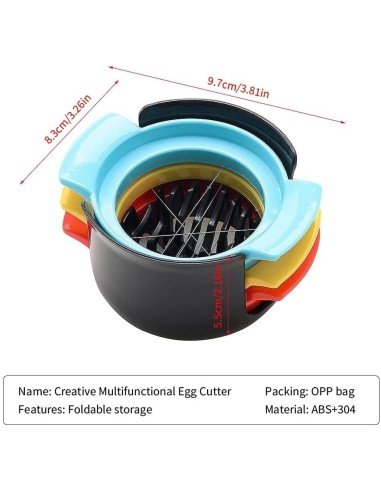 ⭐ Cortador 3en1 Huevo Duro Tajador tipo Cheff Easy Cook