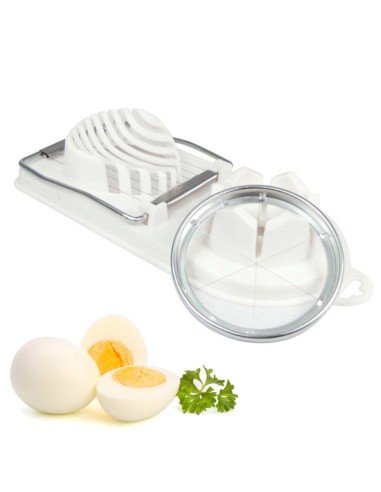 ⭐ Rebanador Egg Slicer Cortador de Huevo Duro 2 en 1 Rodajas y Porciones