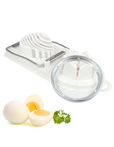 ⭐ Rebanador Egg Slicer Cortador de Huevo Duro 2 en 1 Rodajas y Porciones