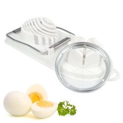 ⭐ Rebanador Egg Slicer Cortador de Huevo Duro 2 en 1 Rodajas y Porciones
