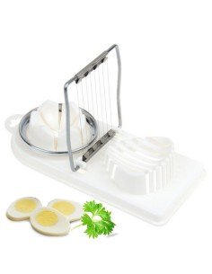 ⭐ Rebanador Egg Slicer Cortador de Huevo Duro 2 en 1 Rodajas y Porciones