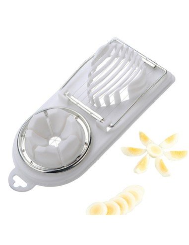 ⭐ Rebanador Egg Slicer Cortador de Huevo Duro 2 en 1 Rodajas y Porciones