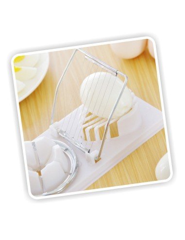 ⭐ Rebanador Egg Slicer Cortador de Huevo Duro 2 en 1 Rodajas y Porciones