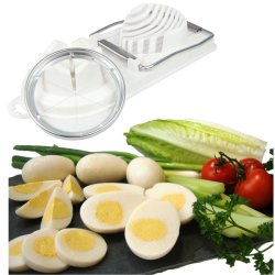 ⭐ Rebanador Egg Slicer Cortador de Huevo Duro 2 en 1 Rodajas y Porciones