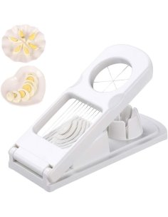 ⭐ Rebanador Egg Slicer Cortador de Huevo Duro 2 en 1 Rodajas y Porciones 2