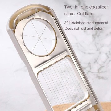 ⭐ Rebanador Egg Slicer Cortador de Huevo Duro 2 en 1 Rodajas y Porciones
