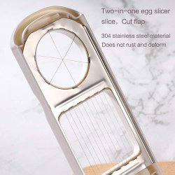 ⭐ Rebanador Egg Slicer Cortador de Huevo Duro 2 en 1 Rodajas y Porciones