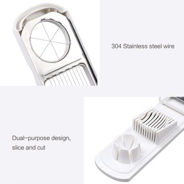 ⭐ Rebanador Egg Slicer Cortador de Huevo Duro 2 en 1 Rodajas y Porciones