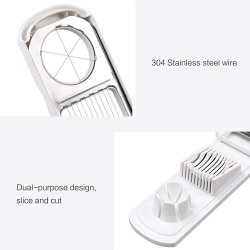 ⭐ Rebanador Egg Slicer Cortador de Huevo Duro 2 en 1 Rodajas y Porciones