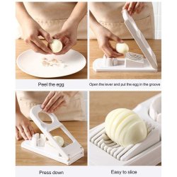 ⭐ Rebanador Egg Slicer Cortador de Huevo Duro 2 en 1 Rodajas y Porciones