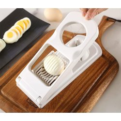 ⭐ Rebanador Egg Slicer Cortador de Huevo Duro 2 en 1 Rodajas y Porciones