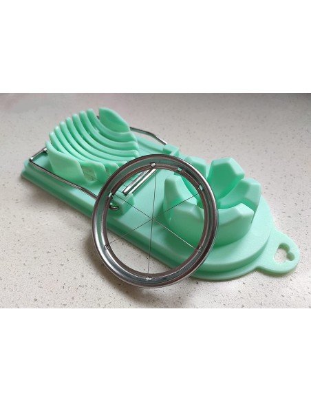 ⭐ Rebanador Egg Slicer Cortador de Huevo Duro 2 en 1 Rodajas y Porciones