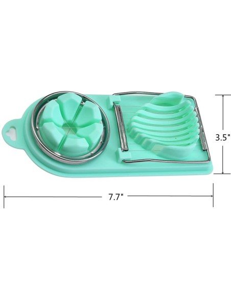 ⭐ Rebanador Egg Slicer Cortador de Huevo Duro 2 en 1 Rodajas y Porciones