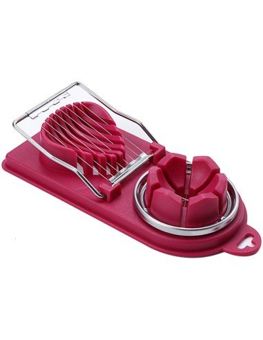 ⭐ Rebanador Egg Slicer Cortador de Huevo Duro 2 en 1 Rodajas y Porciones