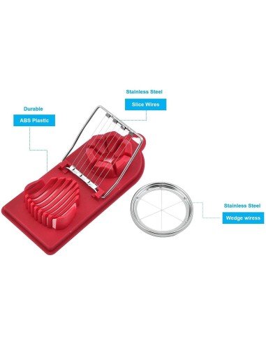 ⭐ Rebanador Egg Slicer Cortador de Huevo Duro 2 en 1 Rodajas y Porciones