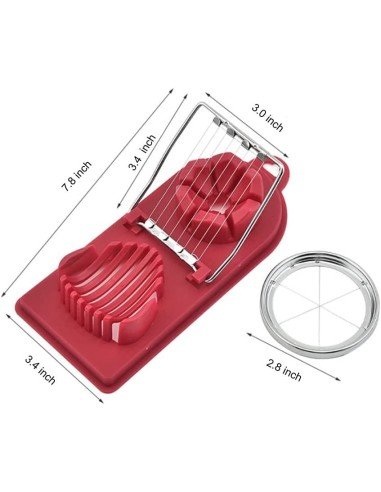 ⭐ Rebanador Egg Slicer Cortador de Huevo Duro 2 en 1 Rodajas y Porciones