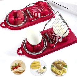 ⭐ Rebanador Egg Slicer Cortador de Huevo Duro 2 en 1 Rodajas y Porciones