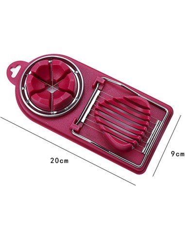⭐ Rebanador Egg Slicer Cortador de Huevo Duro 2 en 1 Rodajas y Porciones