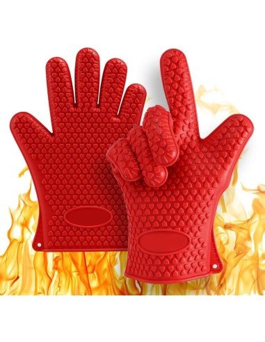 Guantes de Silicona BBQ Termo Resistente Calor Horno