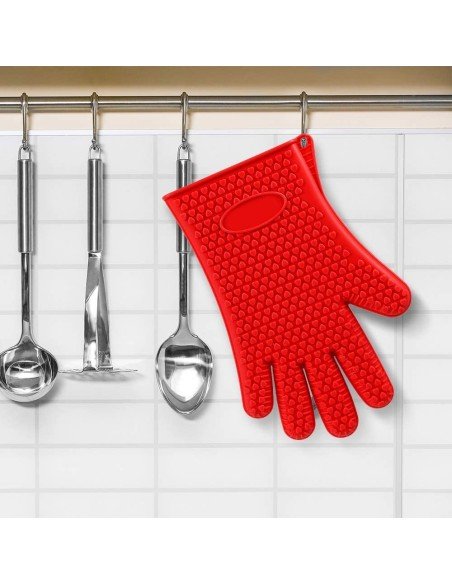 Guantes de Silicona BBQ Termo Resistente Calor Horno Guantes de Silicona BBQ Termo Resistente Calor Horno