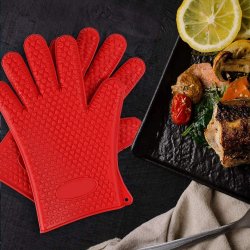 Guantes de Silicona BBQ Termo Resistente Calor Horno