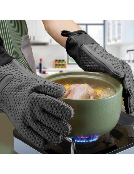 ⭐ Guantes BBQ Hornear Silicona Termo Resistente Calor ⭐ Guantes BBQ Hornear Silicona Termo Resistente Calor