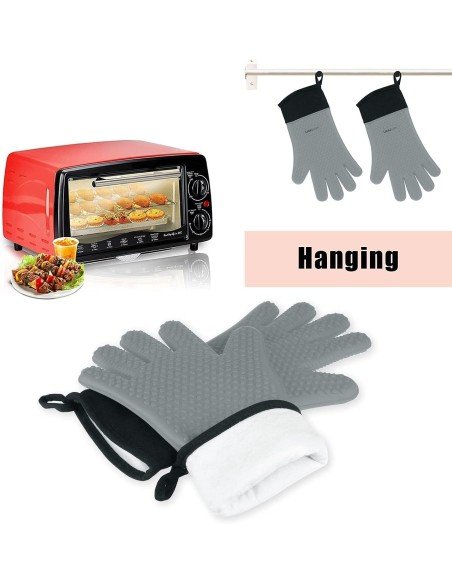 ⭐ Guantes BBQ Hornear Silicona Termo Resistente Calor ⭐ Guantes BBQ Hornear Silicona Termo Resistente Calor