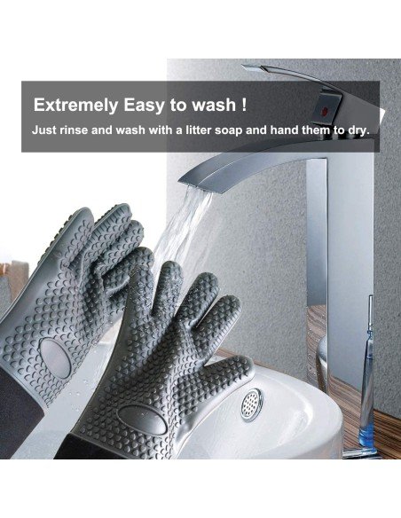 ⭐ Guantes BBQ Hornear Silicona Termo Resistente Calor ⭐ Guantes BBQ Hornear Silicona Termo Resistente Calor