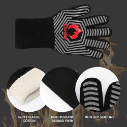 ⭐ Guantes BBQ Hornear Silicona Termo Resistente Calor