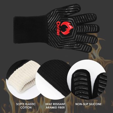 ⭐ Guantes BBQ Hornear Silicona Termo Resistente Calor