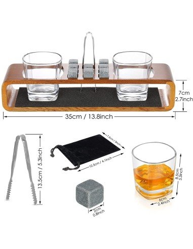 ⭐ Kit Regalo Whiskey Cubos de Roca Ice Base Pinza