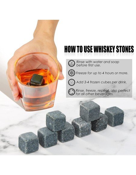 ⭐ Kit Regalo Whiskey Cubos de Roca Ice Base Pinza ⭐ Kit Regalo Whiskey Cubos de Roca Ice Base Pinza