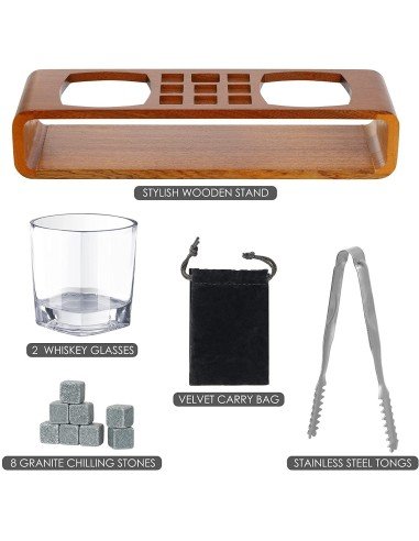 ⭐ Kit Regalo Whiskey Cubos de Roca Ice Base Pinza