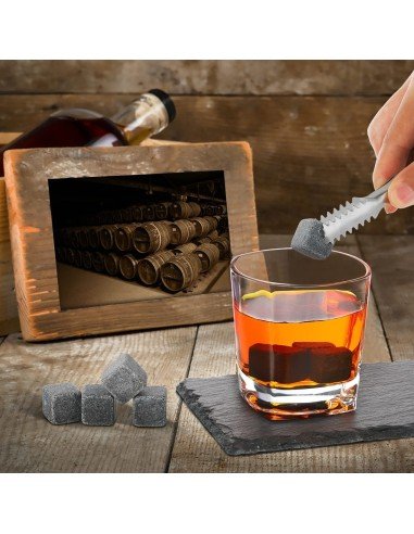 ⭐ Kit Regalo Whiskey Cubos de Roca Ice Base Pinza