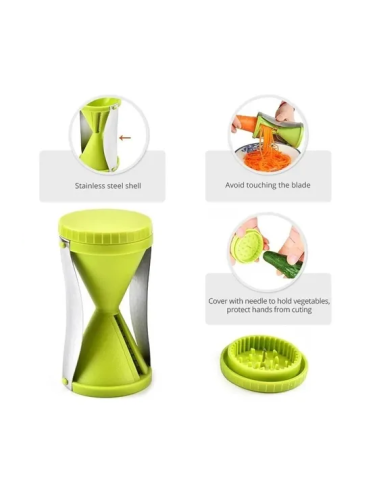 ⭐ Rebanador cortador en espiral de verduras elabora  julianas rizadas