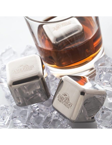 ⭐ Setx2 Cubos Hielo enfriar Whiskey Ice Rocks en Acero Inoxidable