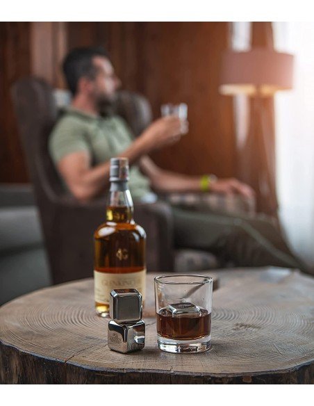 ⭐ Setx2 Cubos Hielo enfriar Whiskey Ice Rocks en Acero Inoxidable