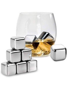 ⭐ Setx8 Cubos Hielo Reutilizable Bebidas Licor Acero Inox