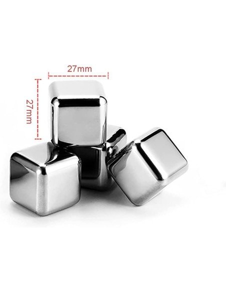 ⭐ Setx8 Cubos Hielo Reutilizable Bebidas Licor Acero Inox