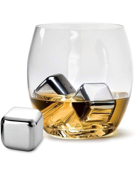 ⭐ Setx8 Cubos Hielo Reutilizable Bebidas Licor Acero Inox