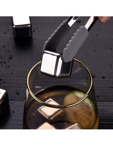 ⭐ Setx8 Cubos Hielo Reutilizable Bebidas Licor Acero Inox