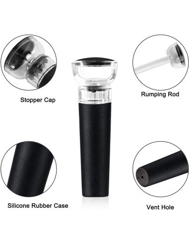 ⭐ Tapón al Vacío Botella Vino Tapa Hermética Reutilizable Bartender