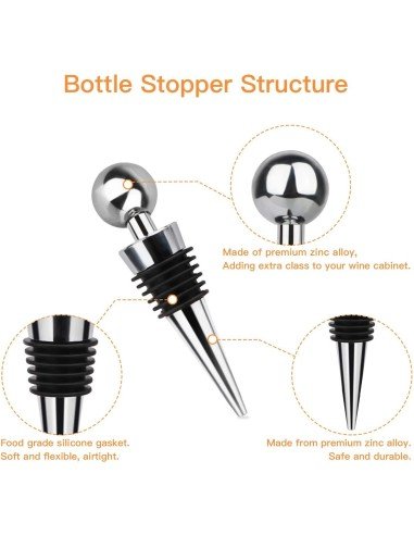 ⭐ Tapón al Vacío Botella Vino Tapa Hermética Reutilizable Bartender