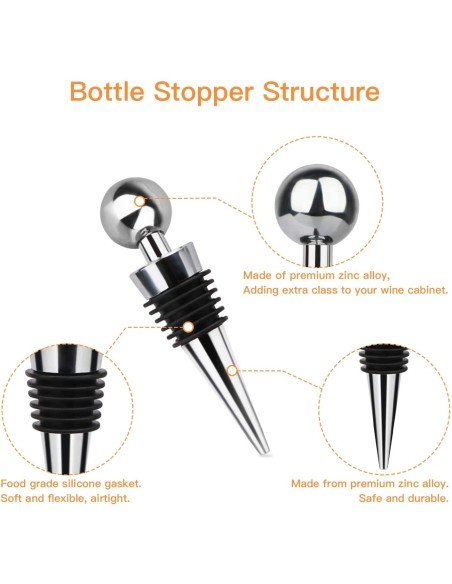 ⭐ Tapón al Vacío Botella Vino Tapa Hermética Reutilizable Bartender