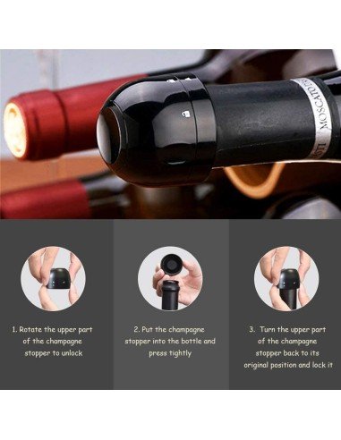 ⭐ Tapón al Vacío Botella Vino Tapa Hermética Reutilizable Bartender