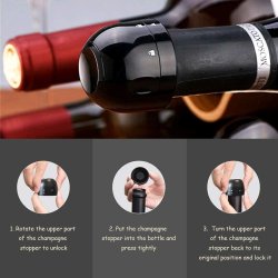 ⭐ Tapón al Vacío Botella Vino Tapa Hermética Reutilizable Bartender